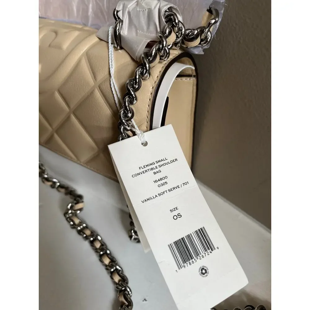 Tory Burch  Small Fleming Polished Grain Leather Shoulder Bag